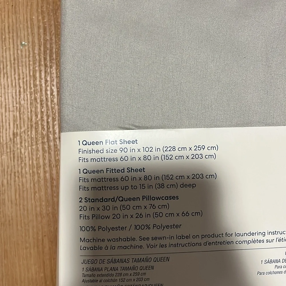 Queen Microfiber Sheet Set - Light Gray